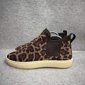 Rothys Shoes Womens Size 6 Leopard Print Brown & Tan High Top Casual Sneakers